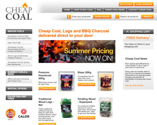 Old Cheap Coal website homepage