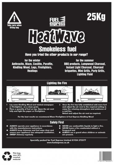 Heatwave smokeless fuel 25kg (Back)